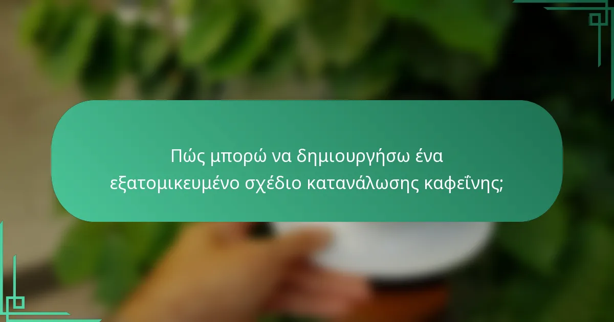 Πώς μπορώ να δημιουργήσω ένα εξατομικευμένο σχέδιο κατανάλωσης καφεΐνης;